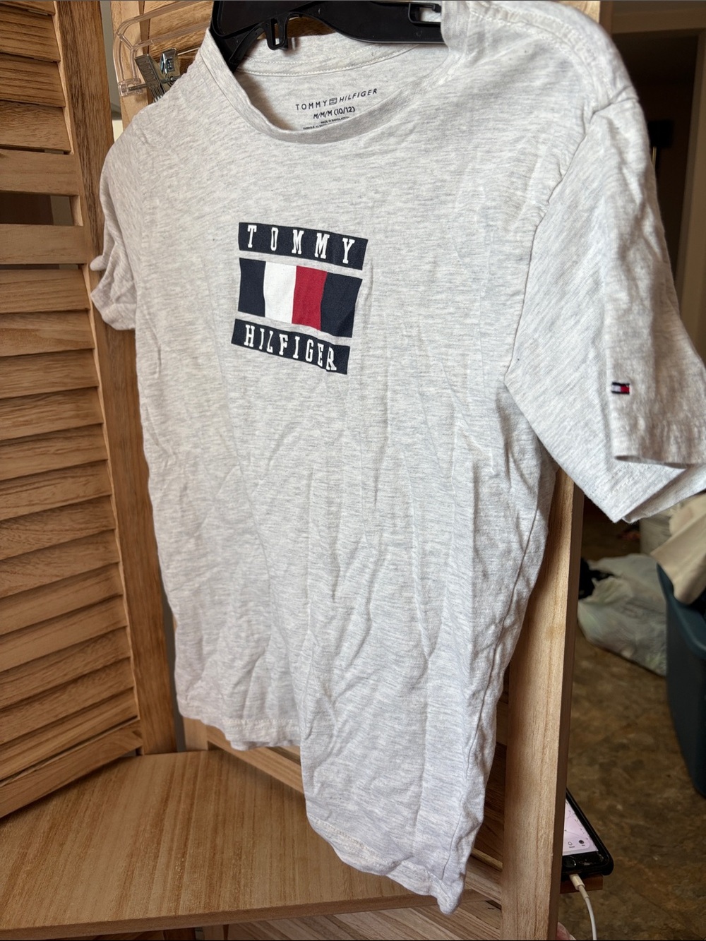 Children’s Tommy Hilfiger Light Gray Short Sleeve Logo Tee Medium